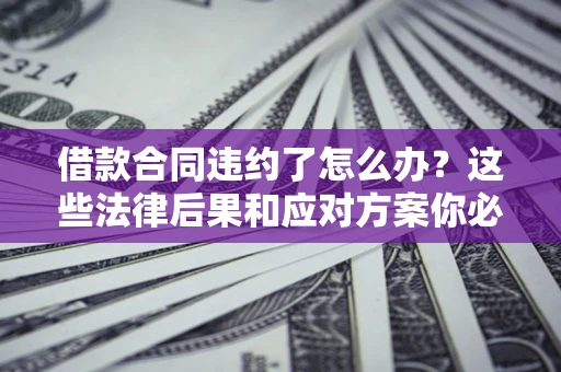 武汉借款合同违约了怎么办？这些法律后果和应对方案你必须知道